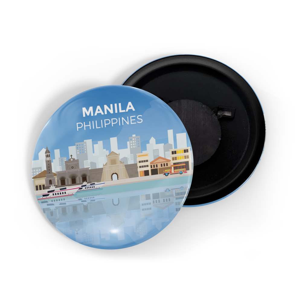 dhcrafts Fridge Magnet Blue Color Places Manila Phillppines Asia Glossy Finish Design Pack of 1